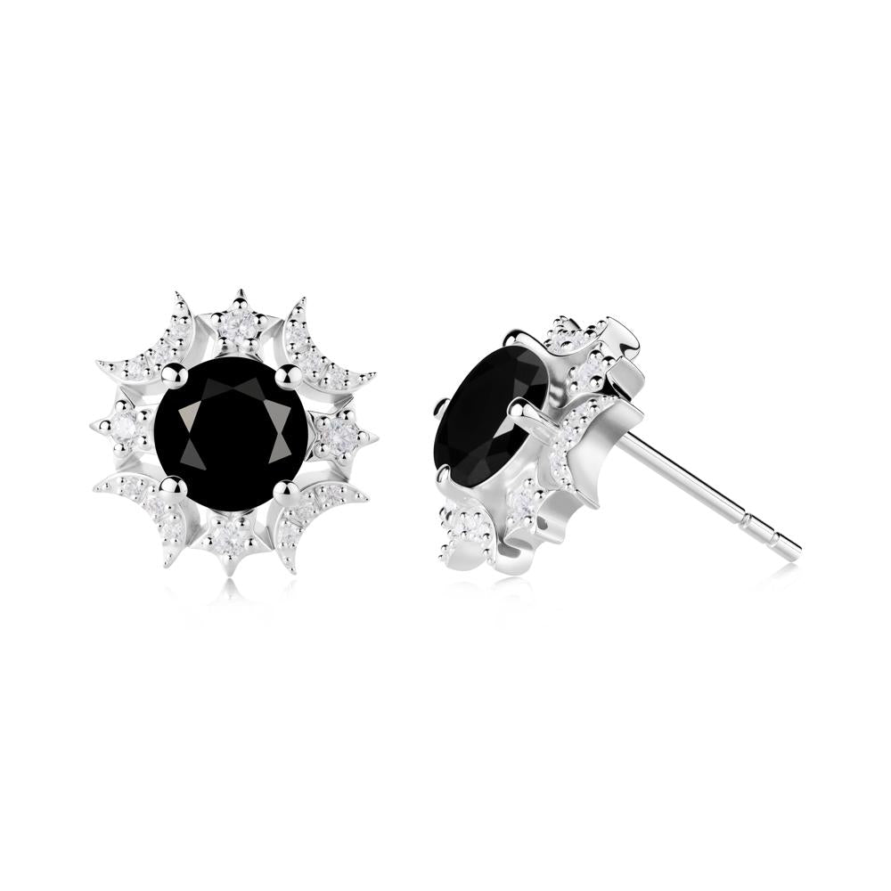 Celestial Star Black Spinel Earrings - LUO Jewelry #metal_14k white gold