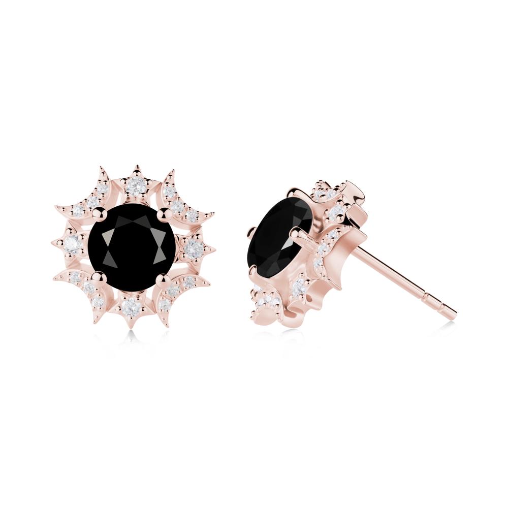 Celestial Star Black Spinel Earrings - LUO Jewelry #metal_18k rose gold
