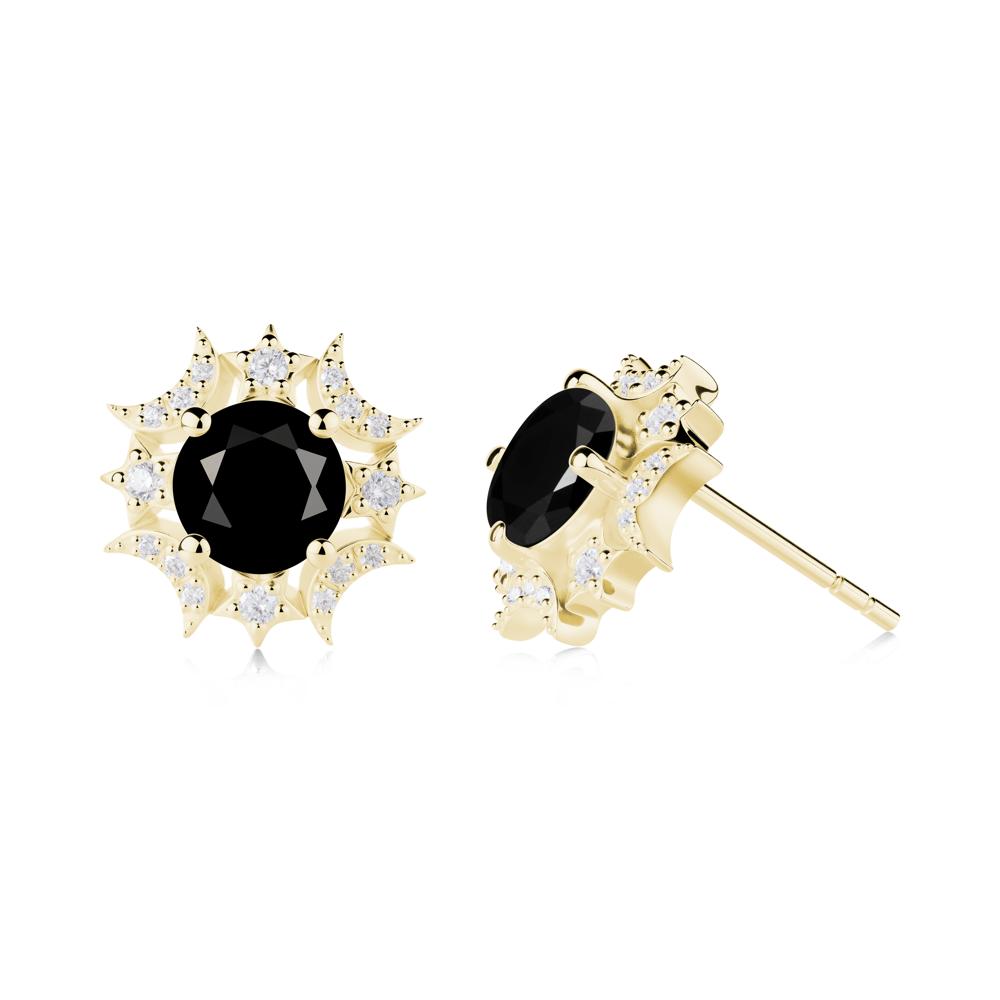 Celestial Star Black Spinel Earrings - LUO Jewelry #metal_18k yellow gold
