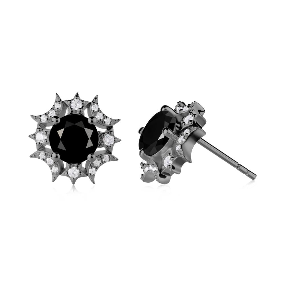 Celestial Star Black Spinel Earrings - LUO Jewelry #metal_black finish sterling silver