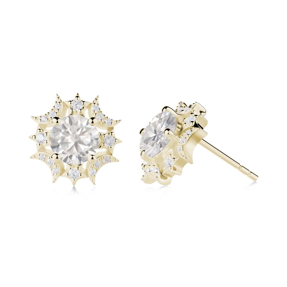 Celestial Star Cubic Zirconia Earrings - LUO Jewelry #metal_14k yellow gold