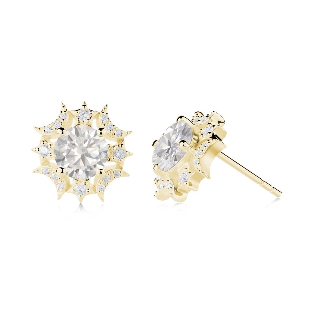 Celestial Star Cubic Zirconia Earrings - LUO Jewelry #metal_18k yellow gold