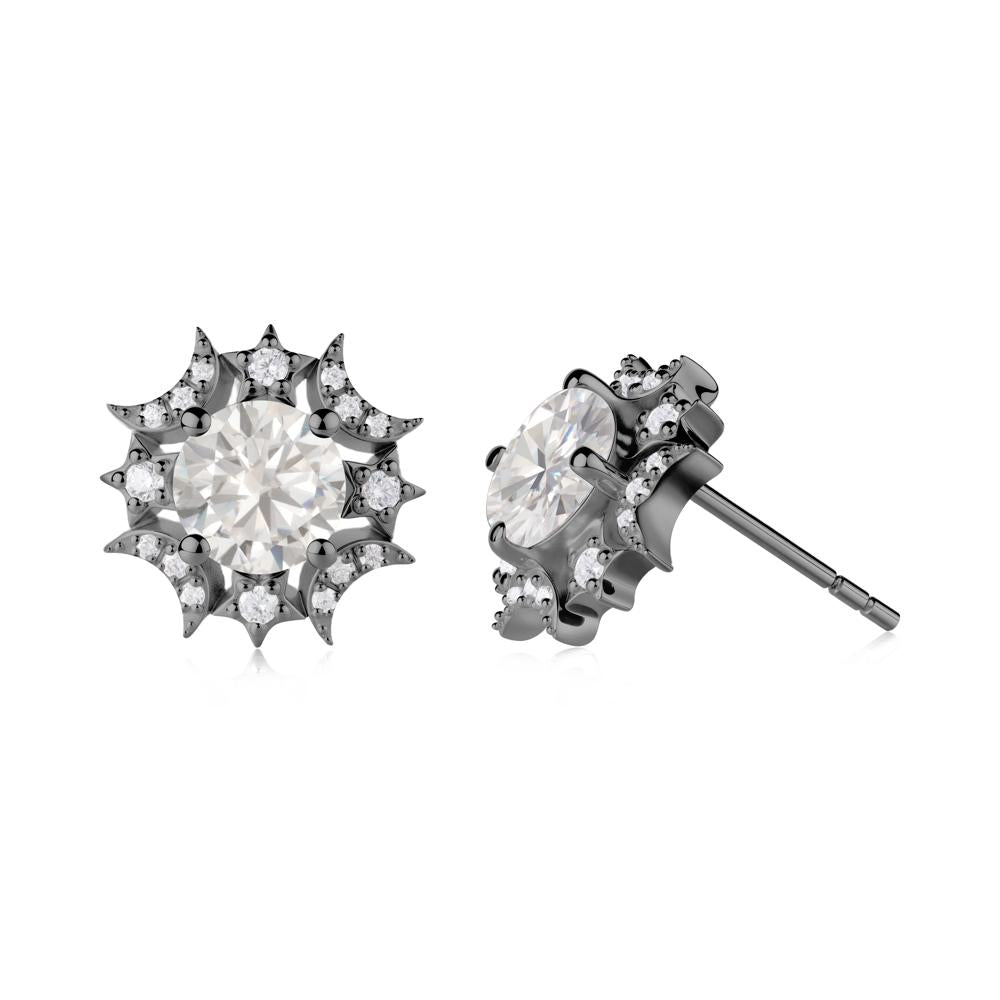 Celestial Star Cubic Zirconia Earrings - LUO Jewelry #metal_black finish sterling silver