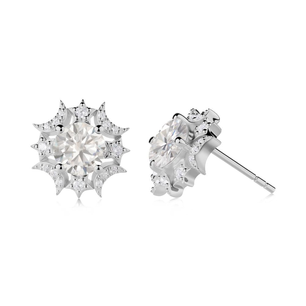 Celestial Star Cubic Zirconia Earrings - LUO Jewelry #metal_platinum