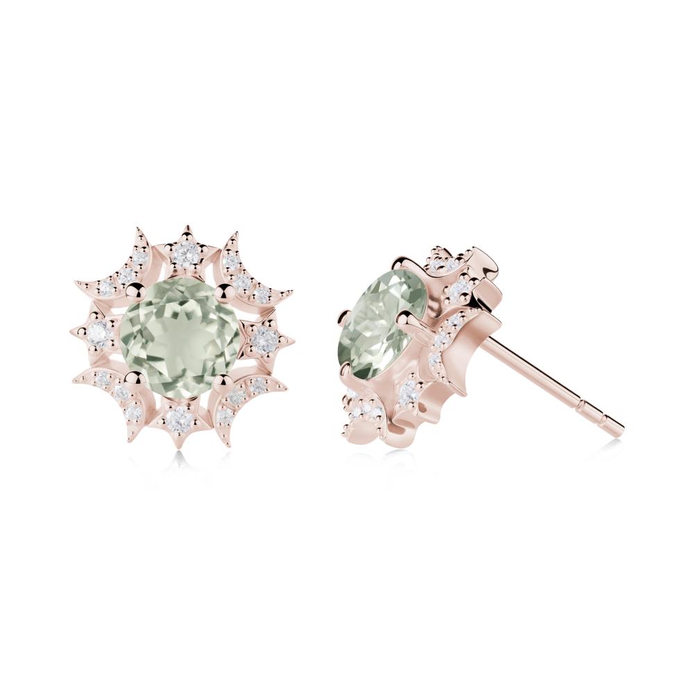 Celestial Star Green Amethyst Earrings - LUO Jewelry #metal_14k rose gold