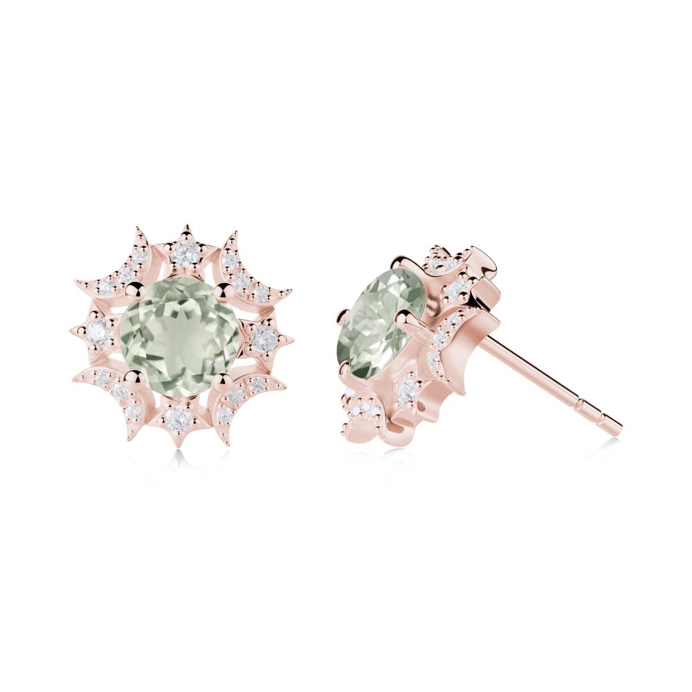 Celestial Star Green Amethyst Earrings - LUO Jewelry #metal_18k rose gold