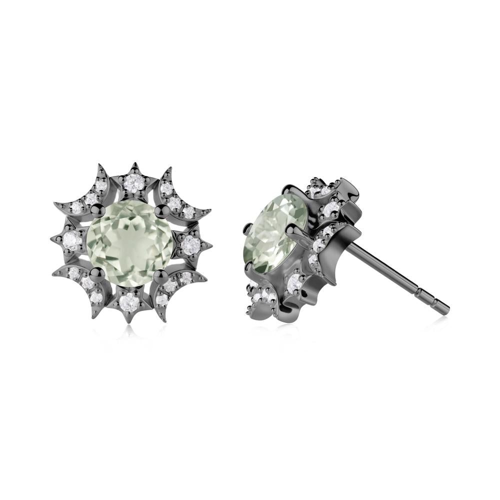 Celestial Star Green Amethyst Earrings - LUO Jewelry #metal_black finish sterling silver