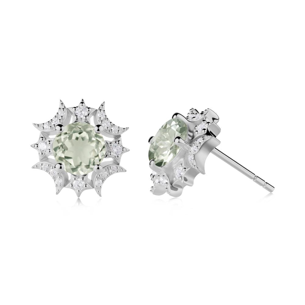 Celestial Star Green Amethyst Earrings - LUO Jewelry #metal_platinum