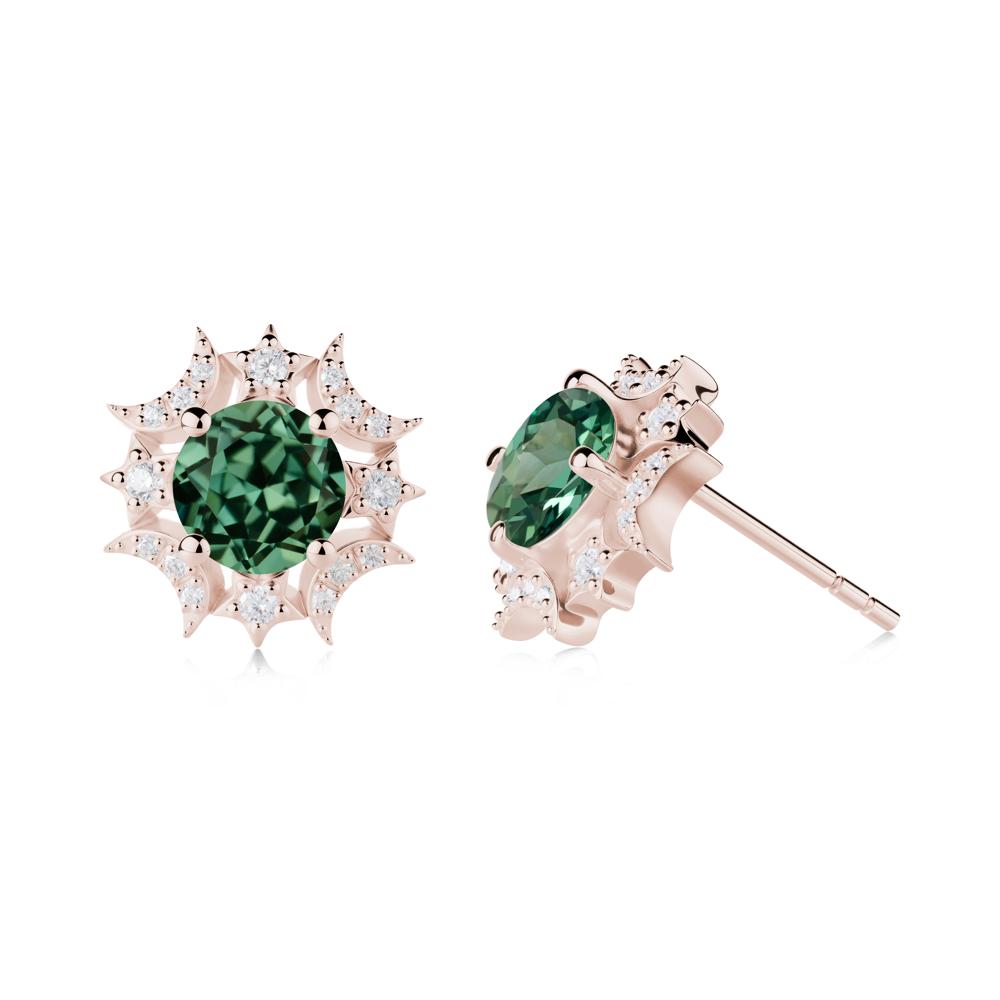 Celestial Star Green Sapphire Earrings - LUO Jewelry #metal_14k rose gold