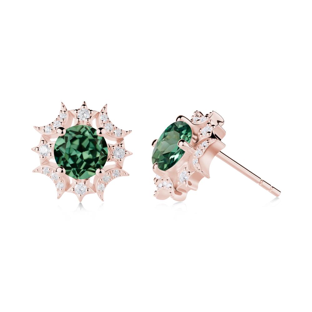 Celestial Star Green Sapphire Earrings - LUO Jewelry #metal_18k rose gold