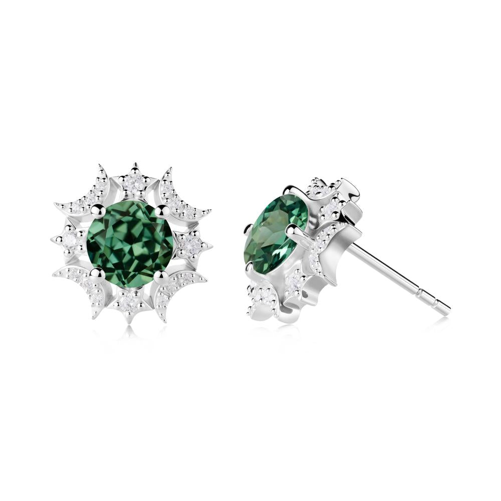 Celestial Star Green Sapphire Earrings - LUO Jewelry #metal_18k white gold