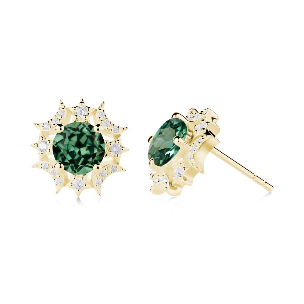 Celestial Star Green Sapphire Earrings - LUO Jewelry #metal_18k yellow gold