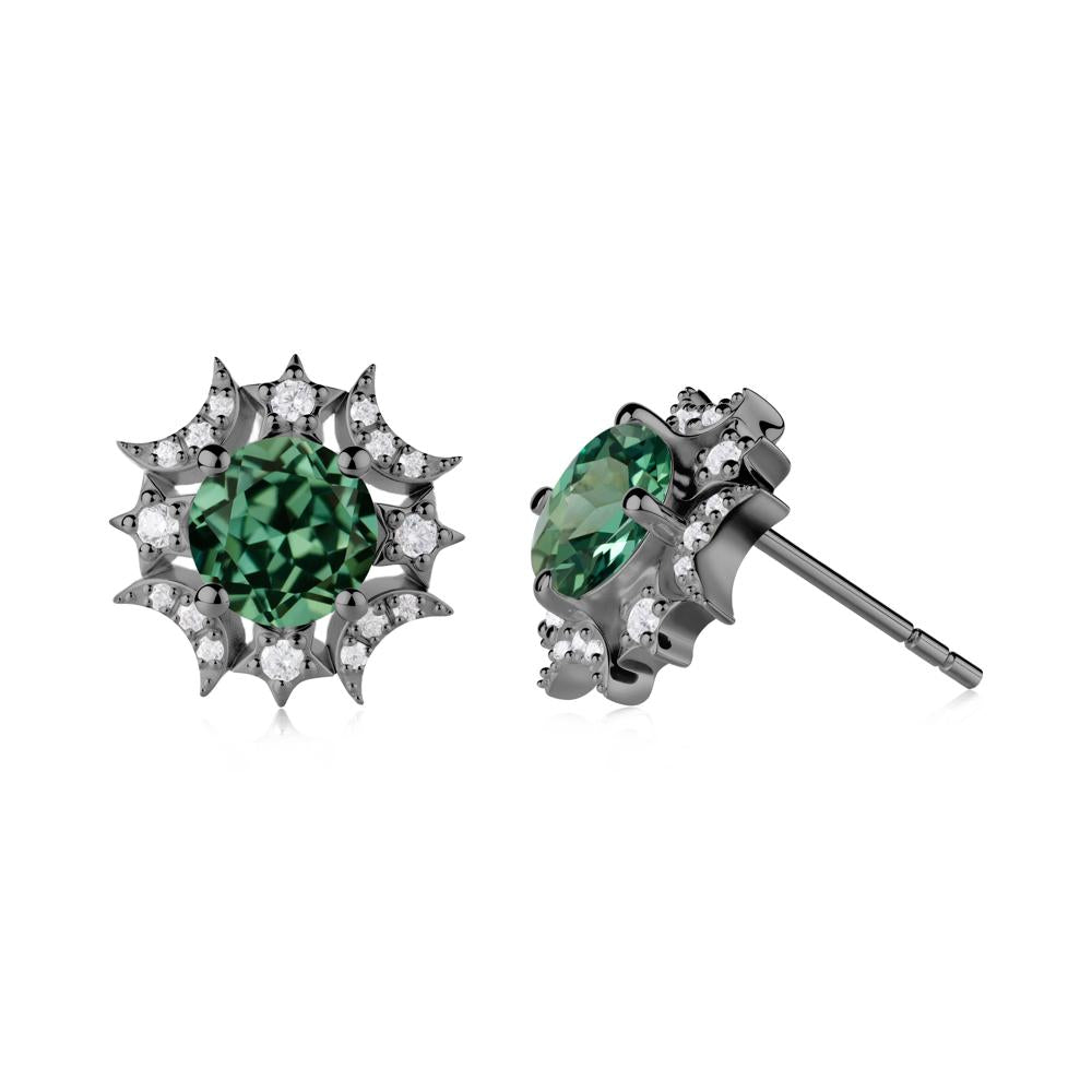 Celestial Star Green Sapphire Earrings - LUO Jewelry #metal_black finish sterling silver