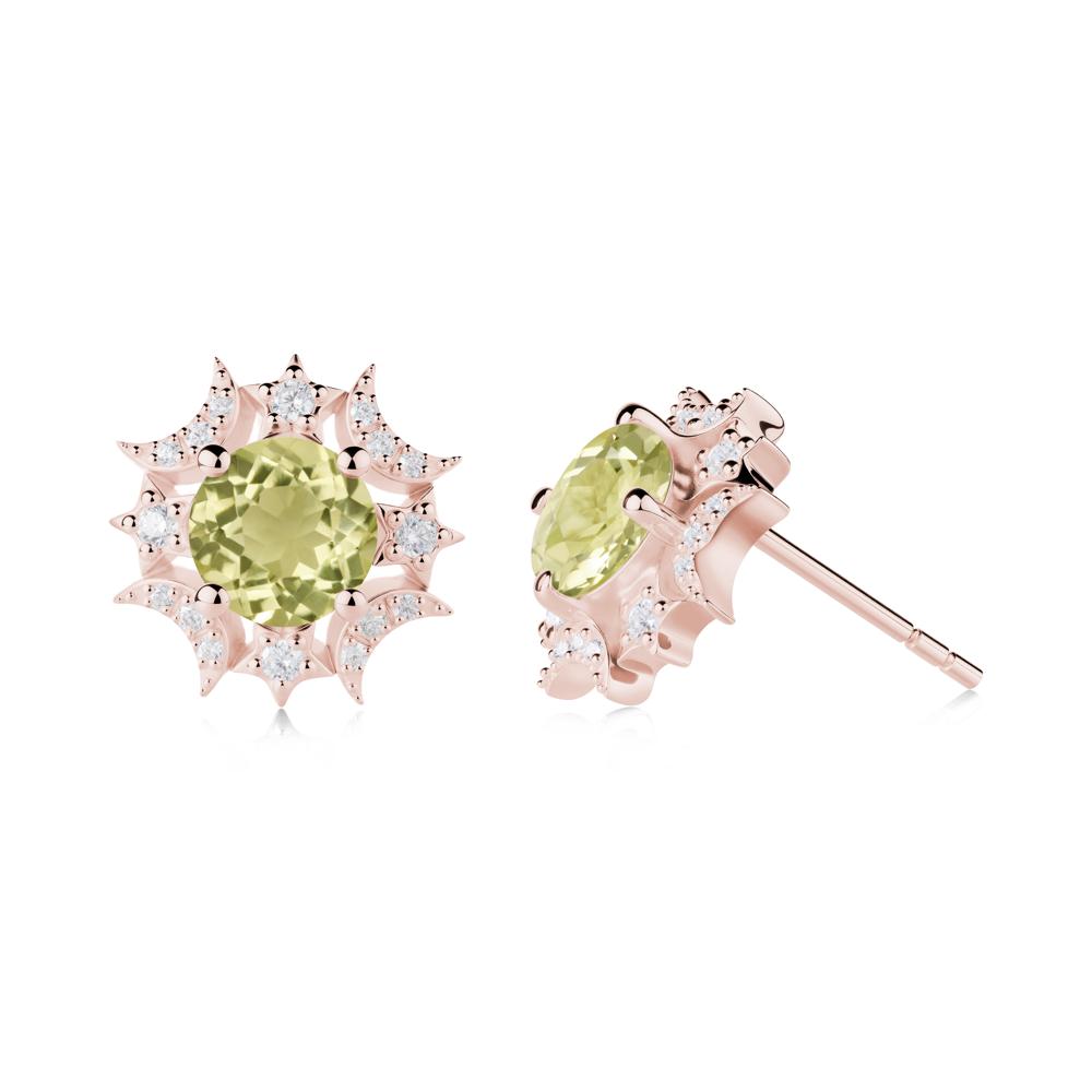 Celestial Star Lemon Quartz Earrings - LUO Jewelry #metal_18k rose gold