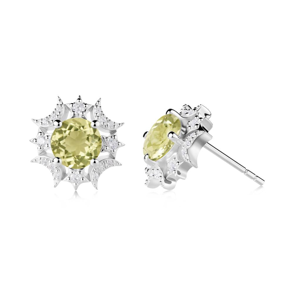 Celestial Star Lemon Quartz Earrings - LUO Jewelry #metal_18k white gold