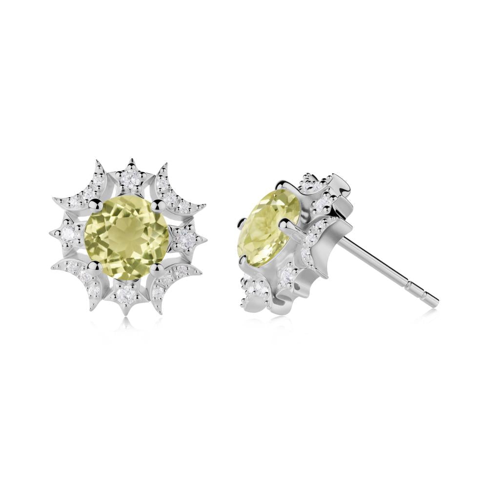 Celestial Star Lemon Quartz Earrings - LUO Jewelry #metal_platinum
