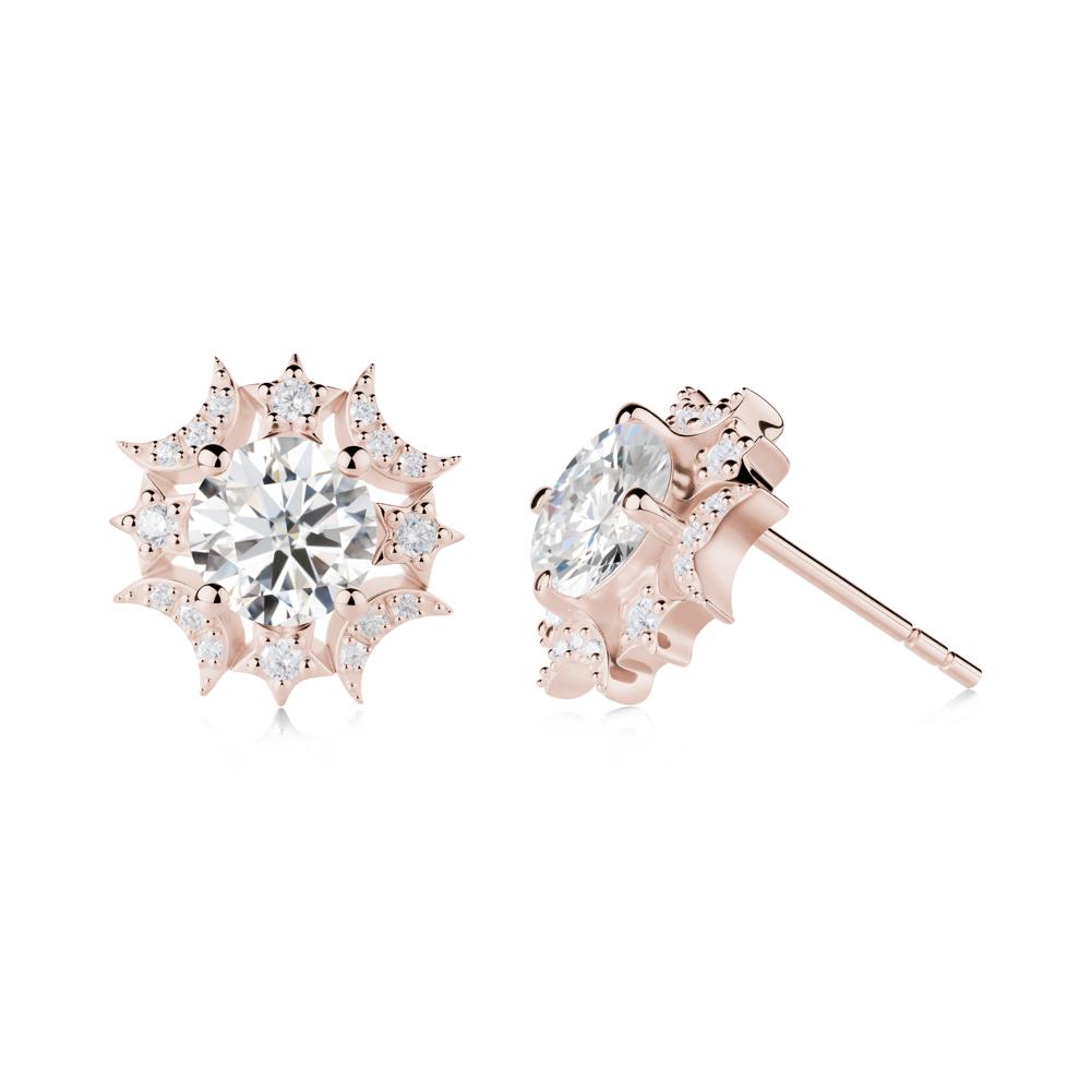 Celestial Star Moissanite Earrings - LUO Jewelry #metal_14k rose gold