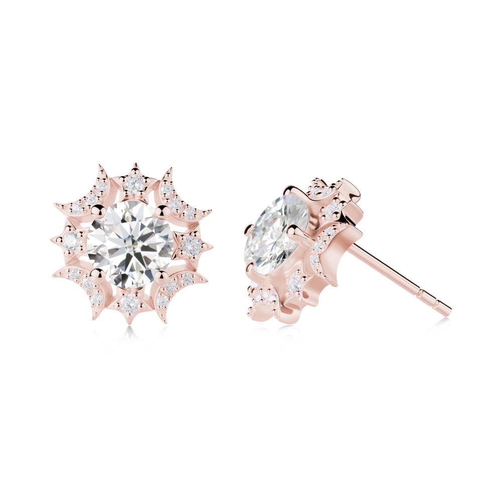 Celestial Star Moissanite Earrings - LUO Jewelry #metal_18k rose gold