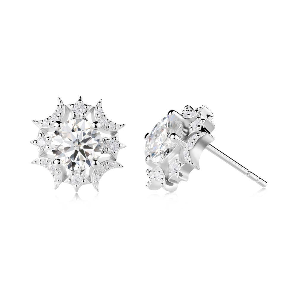 Celestial Star Moissanite Earrings - LUO Jewelry #metal_18k white gold