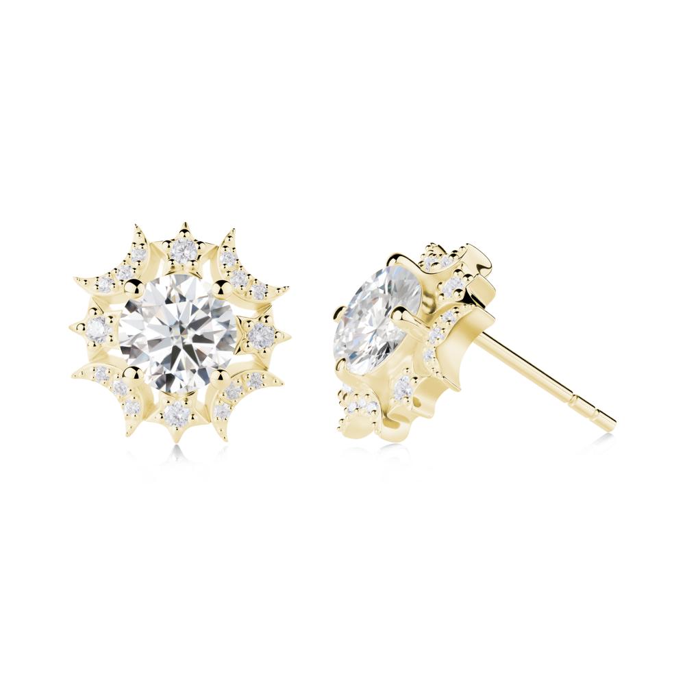 Celestial Star Moissanite Earrings - LUO Jewelry #metal_18k yellow gold