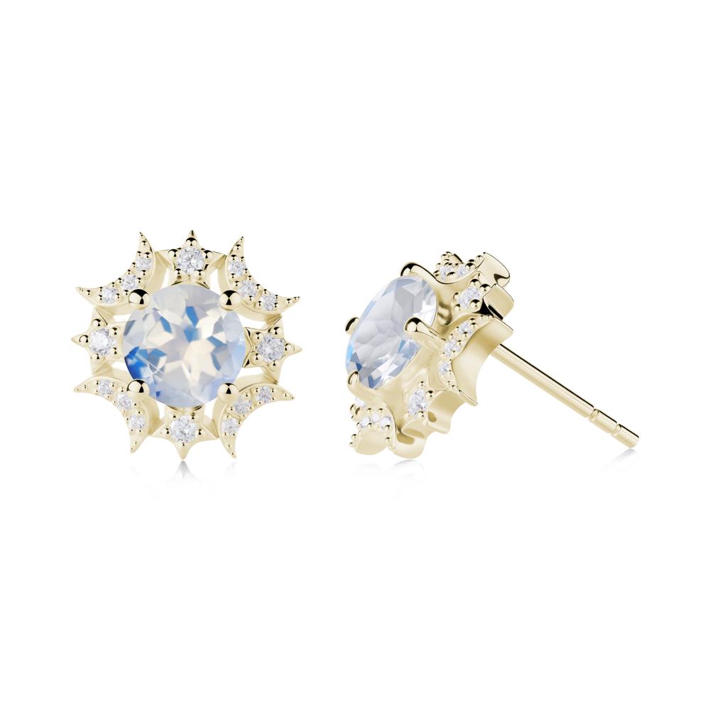 Celestial Star Moonstone Earrings - LUO Jewelry #metal_14k yellow gold