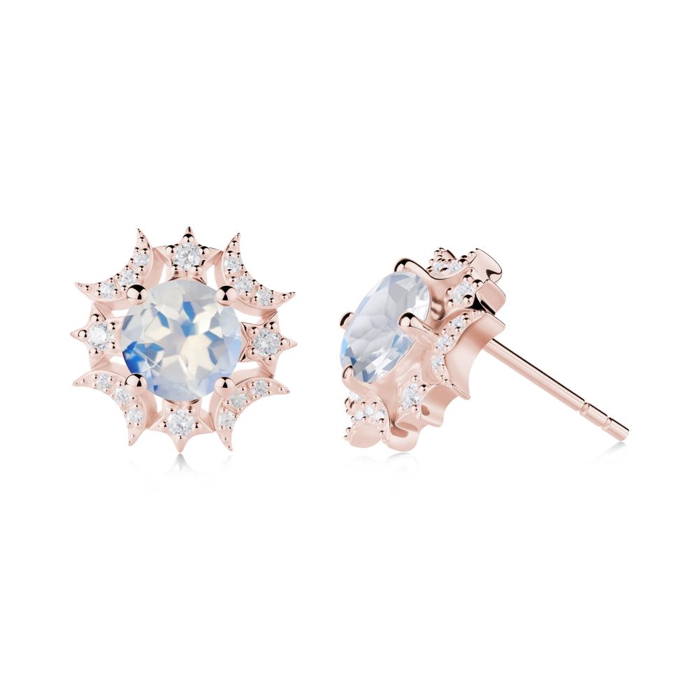 Celestial Star Moonstone Earrings - LUO Jewelry #metal_18k rose gold
