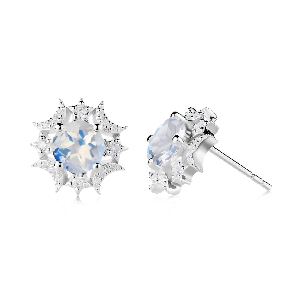Celestial Star Moonstone Earrings - LUO Jewelry #metal_18k white gold