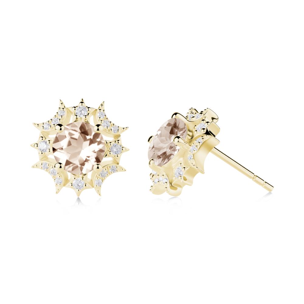 Celestial Star Morganite Earrings - LUO Jewelry #metal_18k yellow gold