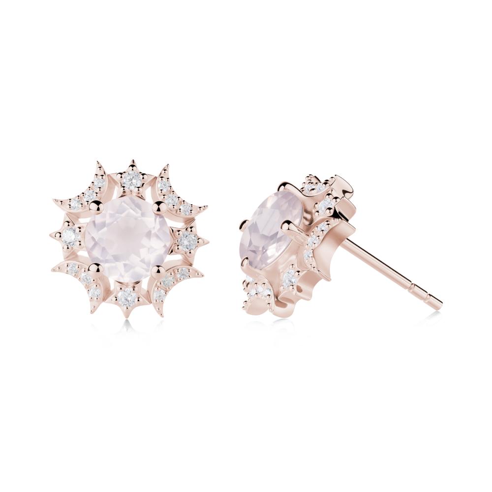 Celestial Star Rose Quartz Earrings - LUO Jewelry #metal_14k rose gold
