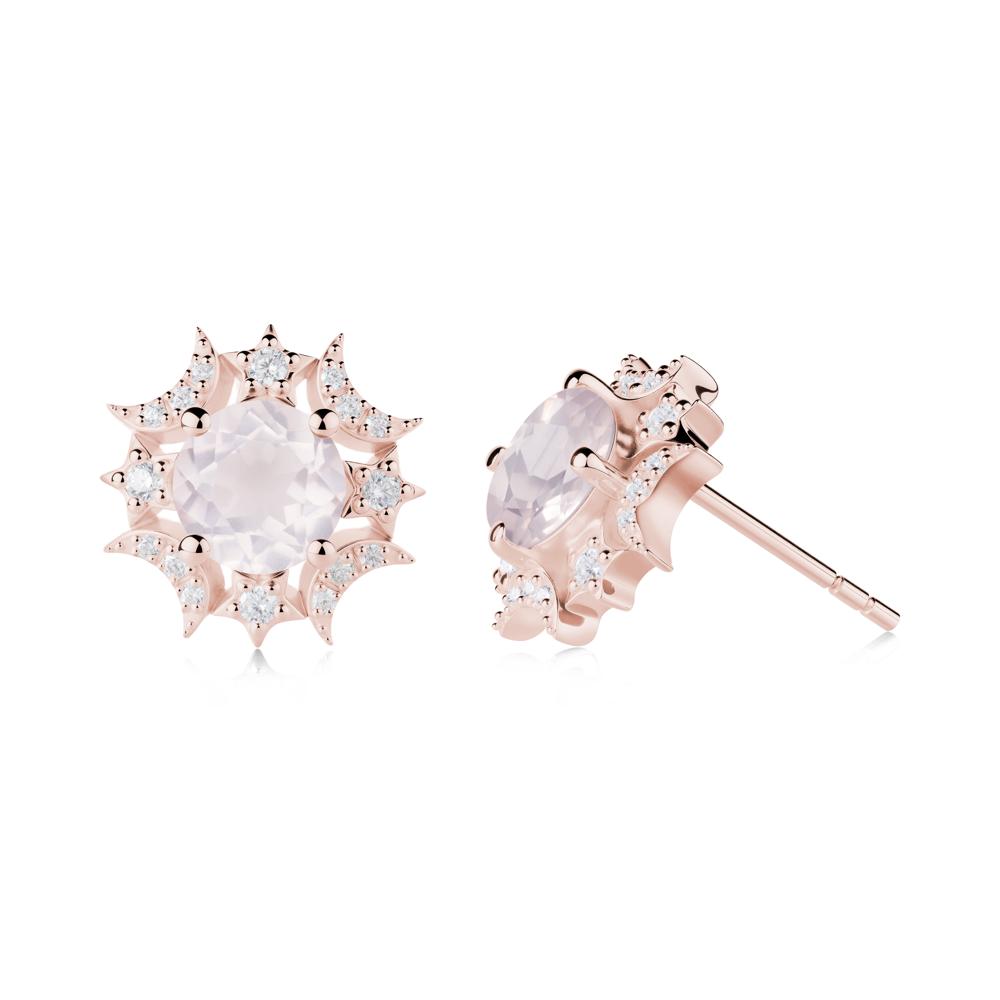 Celestial Star Rose Quartz Earrings - LUO Jewelry #metal_18k rose gold