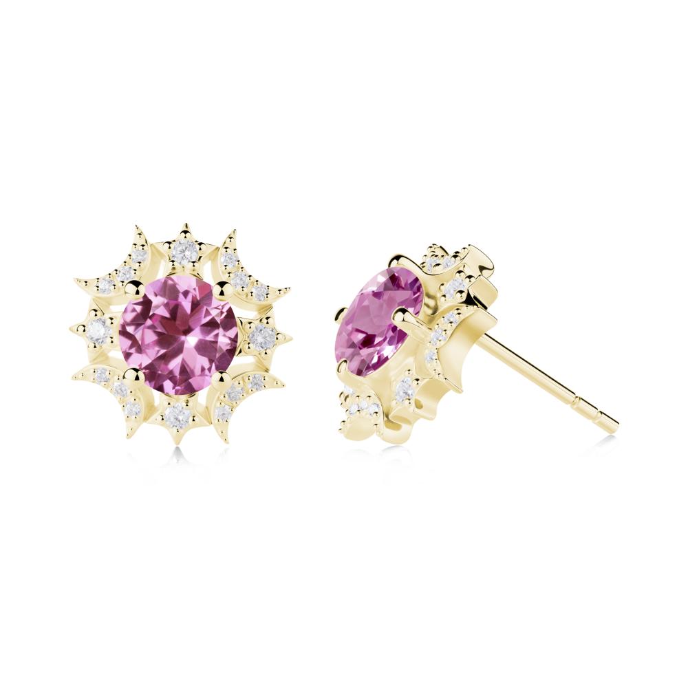 Celestial Star Pink Sapphire Earrings - LUO Jewelry #metal_18k yellow gold