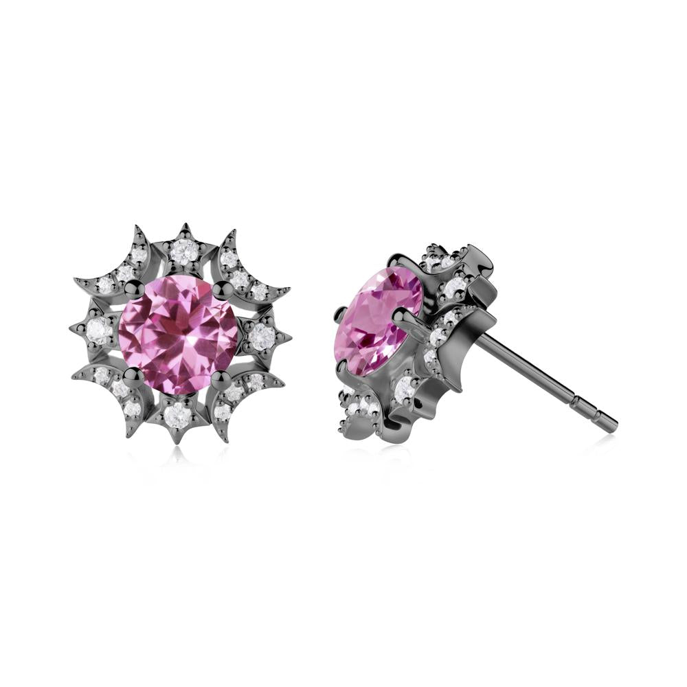 Celestial Star Pink Sapphire Earrings - LUO Jewelry #metal_black finish sterling silver