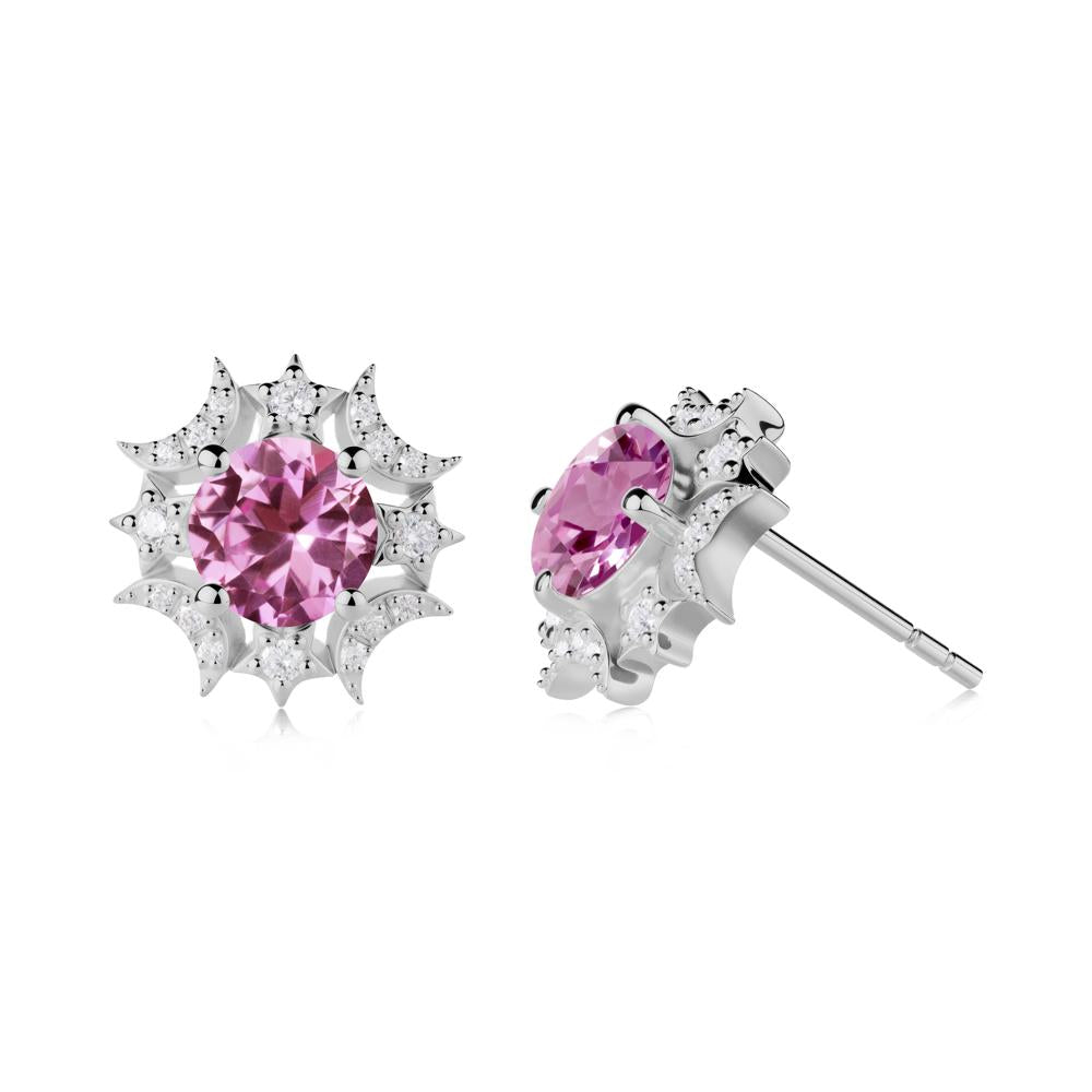 Celestial Star Pink Sapphire Earrings - LUO Jewelry #metal_platinum