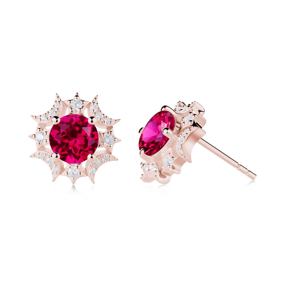 Celestial Star Ruby Earrings - LUO Jewelry #metal_18k rose gold