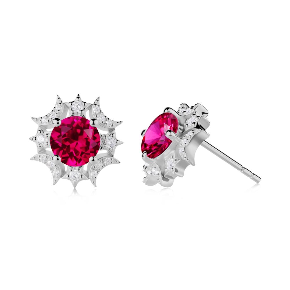Celestial Star Ruby Earrings - LUO Jewelry #metal_platinum