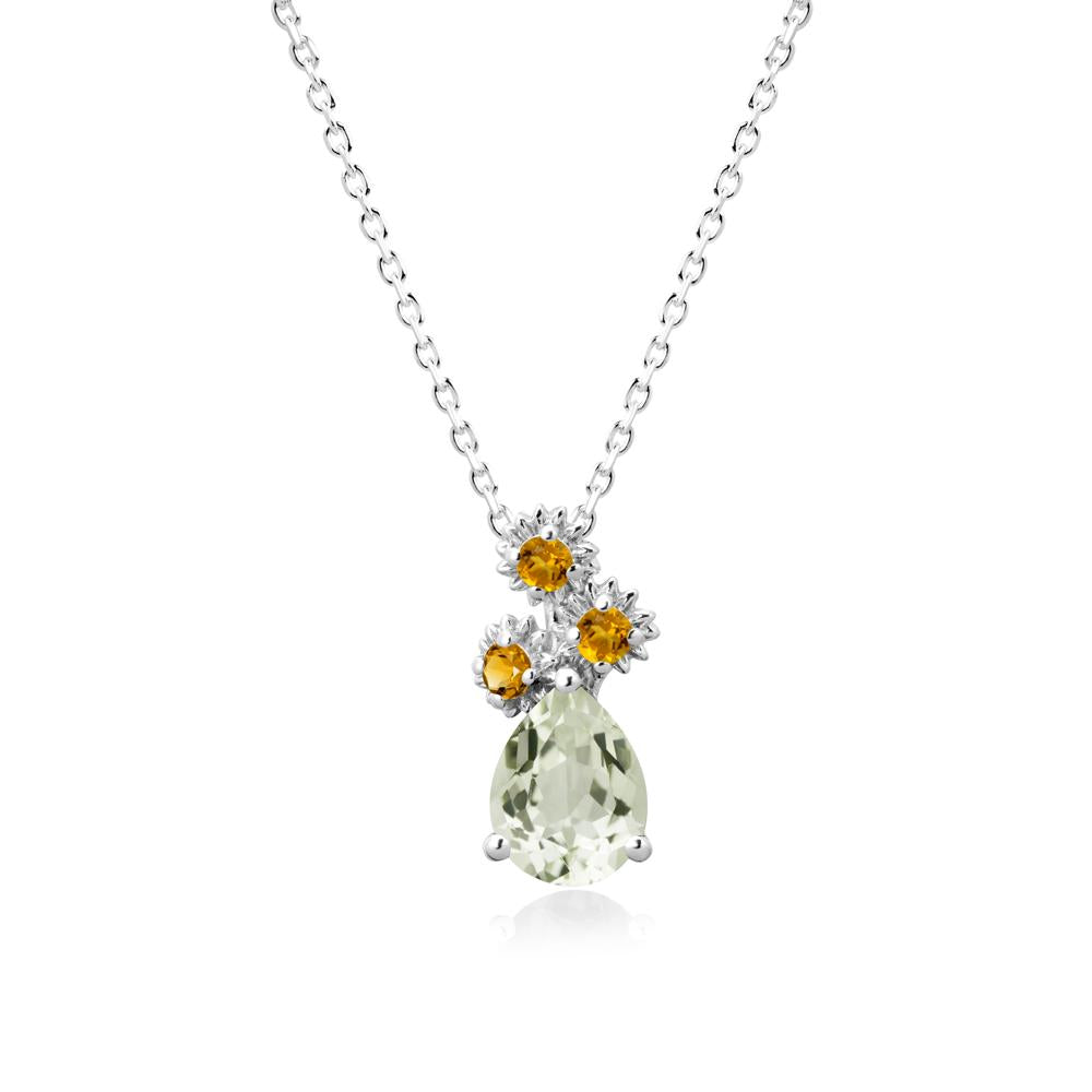 Petals of Promise Sunflower Green Amethyst and Citrine Necklace - LUO Jewelry #metal_sterling silver