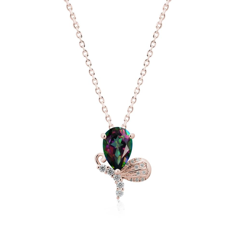 Sparkling Wing Mystic Topaz Butterfly Necklace - LUO Jewelry #metal_14k rose gold