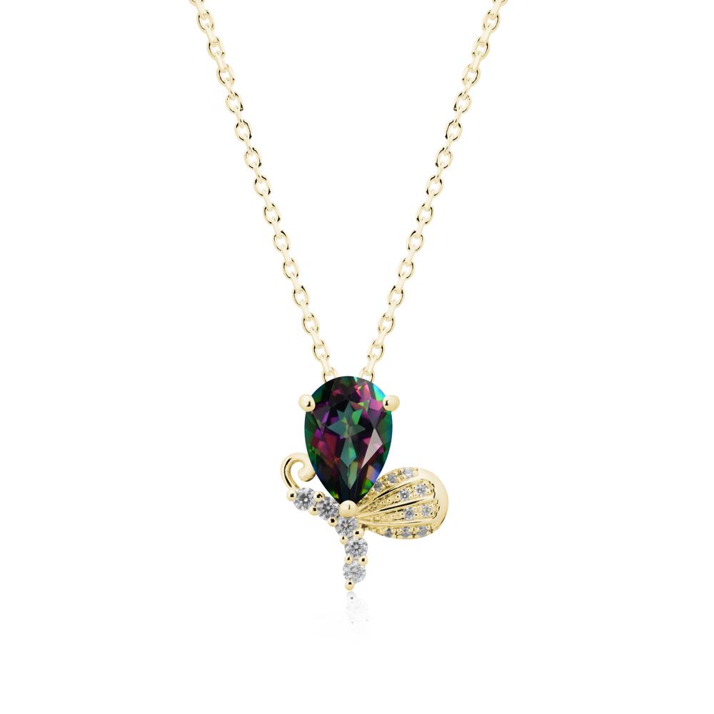 Sparkling Wing Mystic Topaz Butterfly Necklace - LUO Jewelry #metal_18k yellow gold