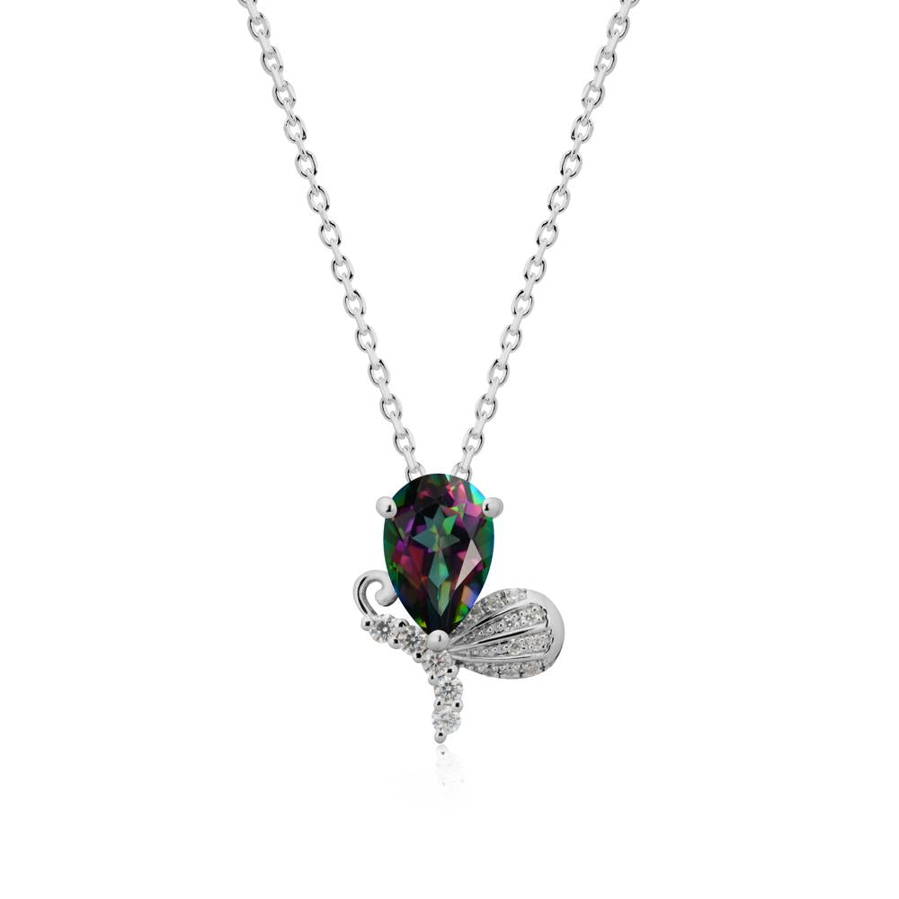 Sparkling Wing Mystic Topaz Butterfly Necklace - LUO Jewelry #metal_platinum