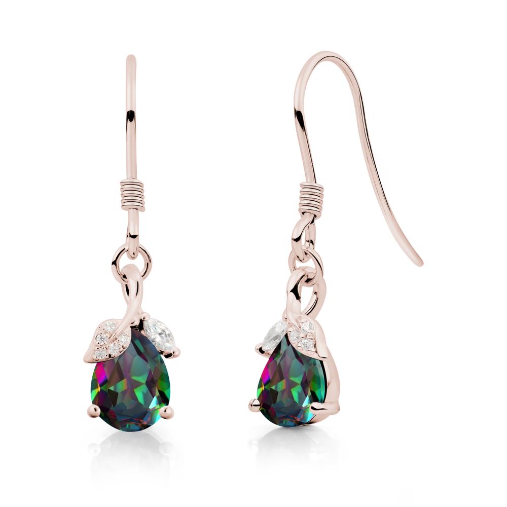 Teardrop Mystic Topaz French Hook Earrings - LUO Jewelry #metal_14k rose gold