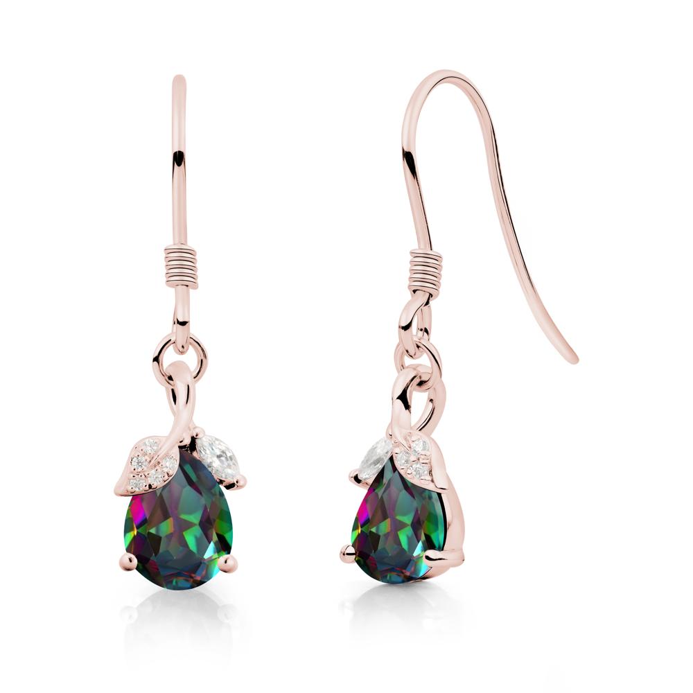 Teardrop Mystic Topaz French Hook Earrings - LUO Jewelry #metal_18k rose gold