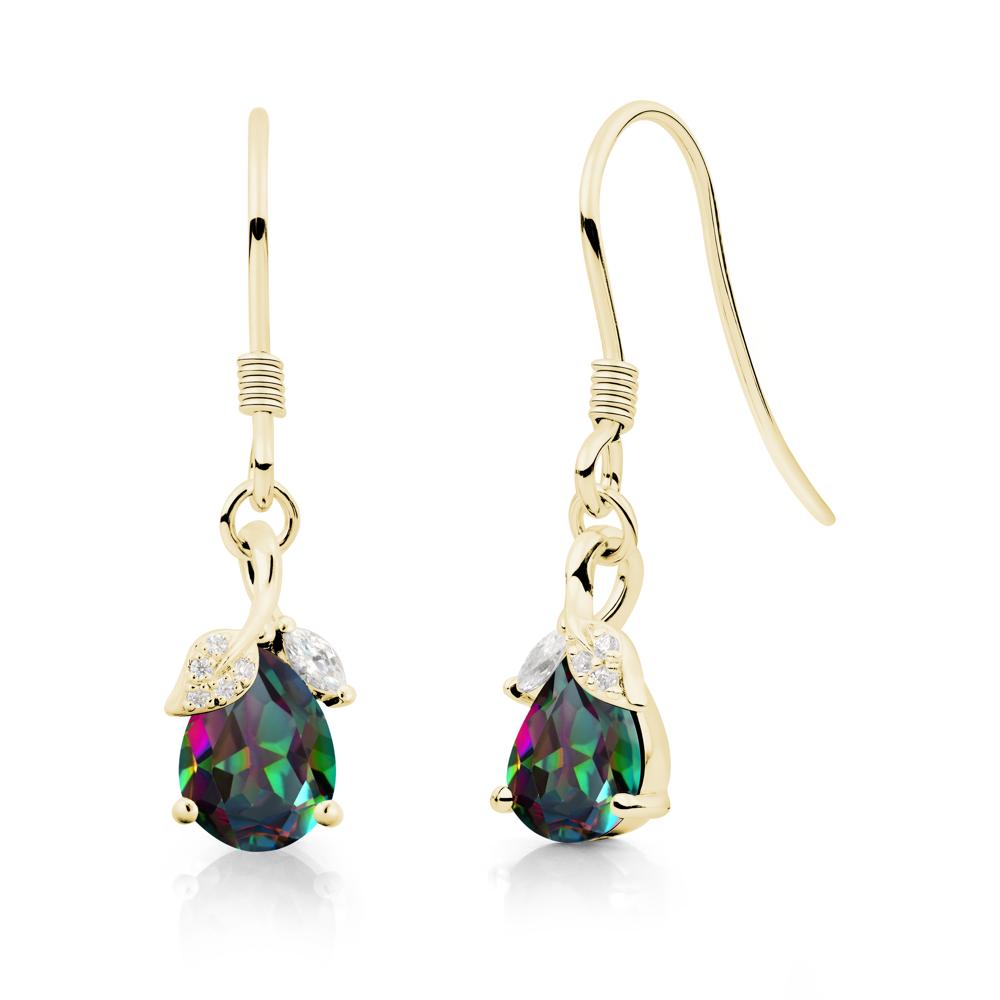 Teardrop Mystic Topaz French Hook Earrings - LUO Jewelry #metal_18k yellow gold