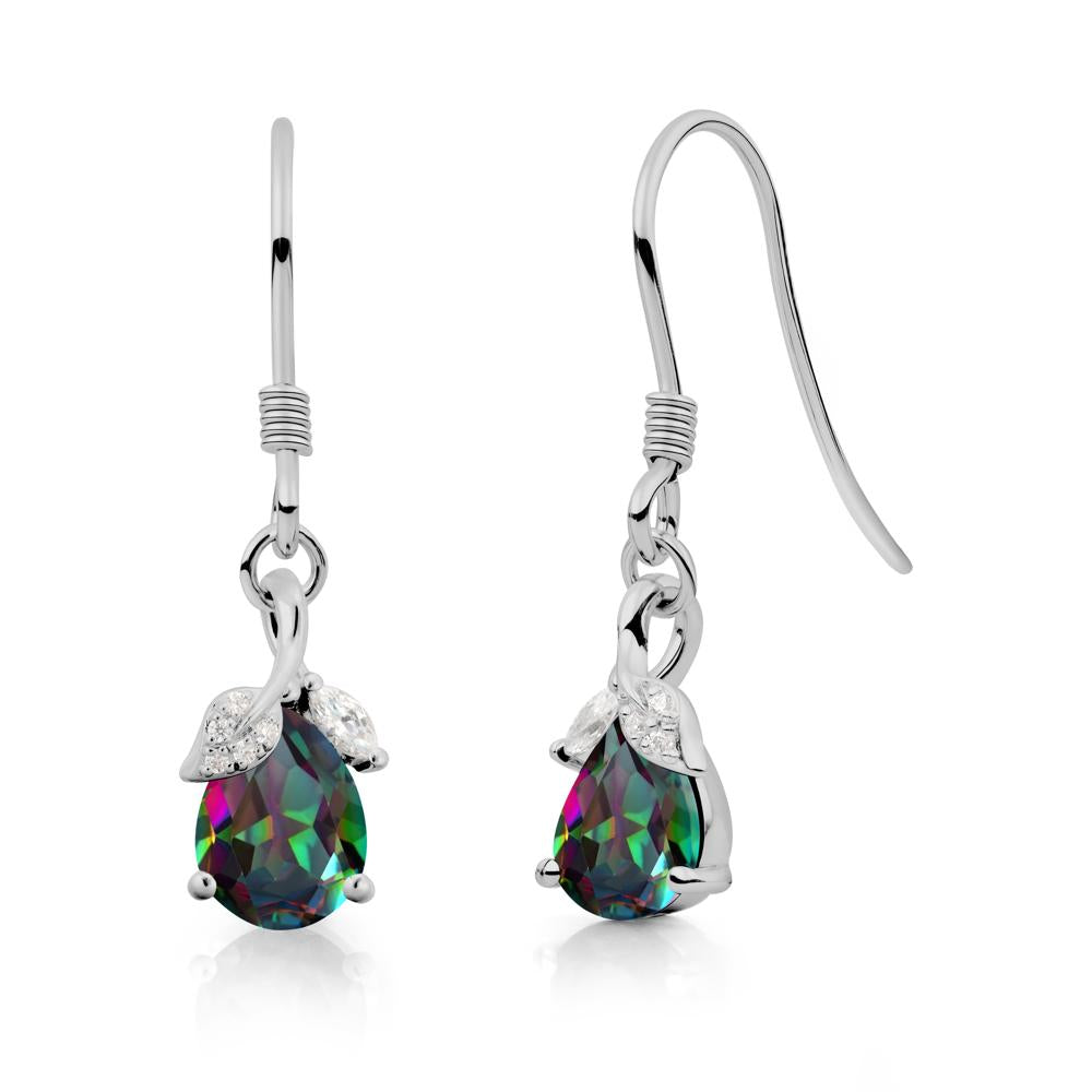 Teardrop Mystic Topaz French Hook Earrings - LUO Jewelry #metal_platinum