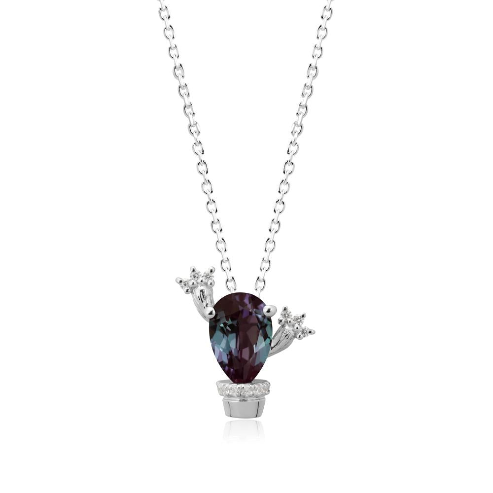 Pear Shaped Alexandrite Cactus Pendant - LUO Jewelry #metal_sterling silver