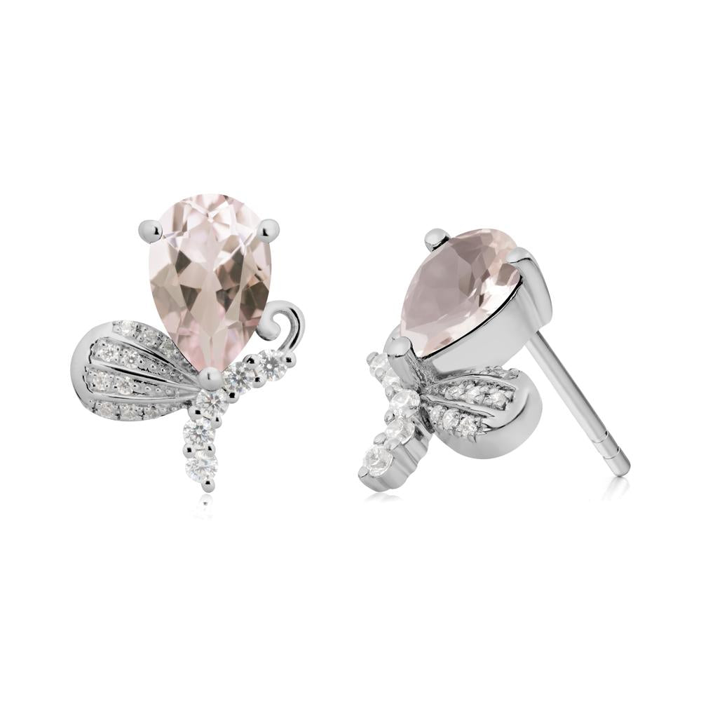 Butterfly Inspired Tear Shaped Morganite Earrings - LUO Jewelry #metal_platinum