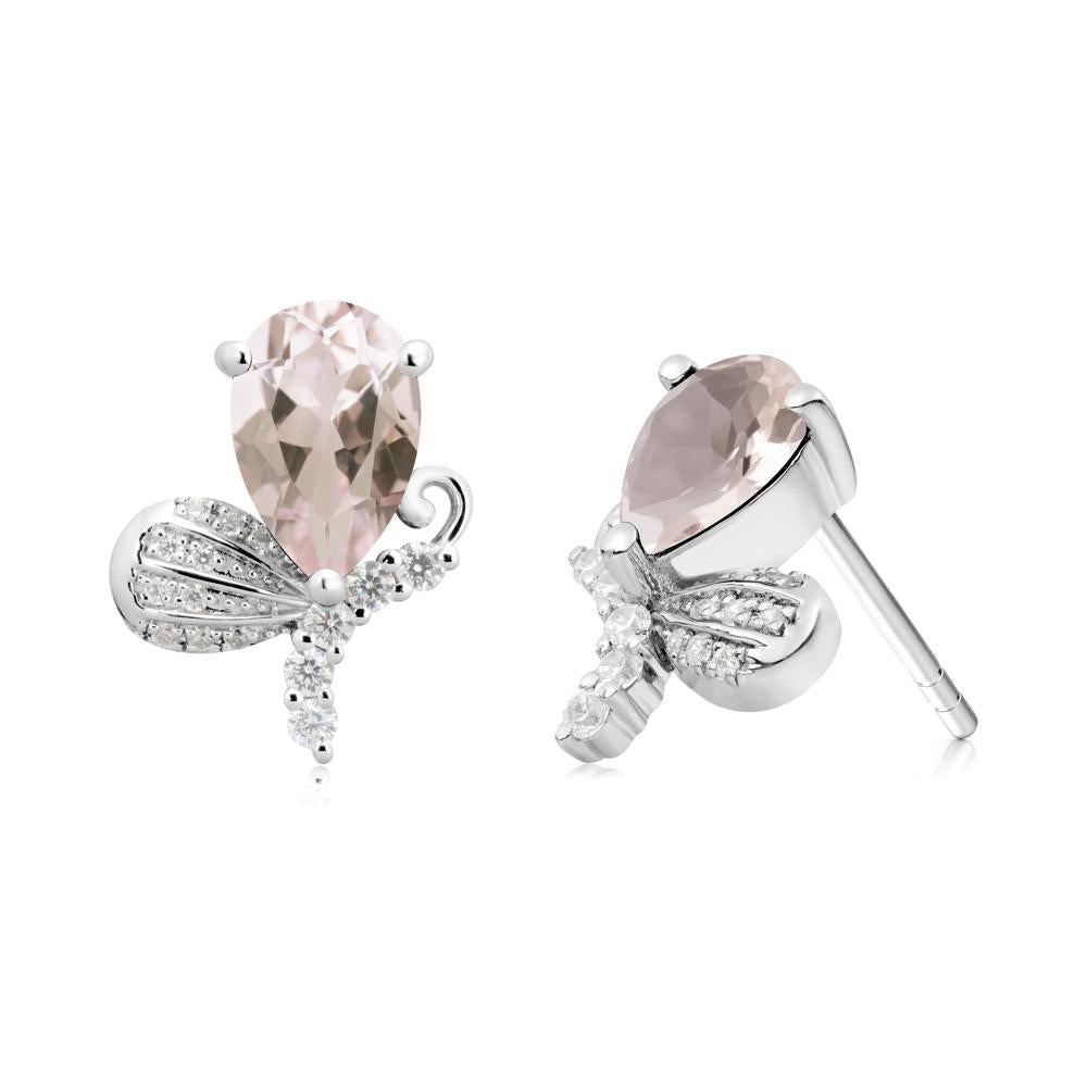 Butterfly Inspired Tear Shaped Morganite Earrings - LUO Jewelry #metal_sterling silver