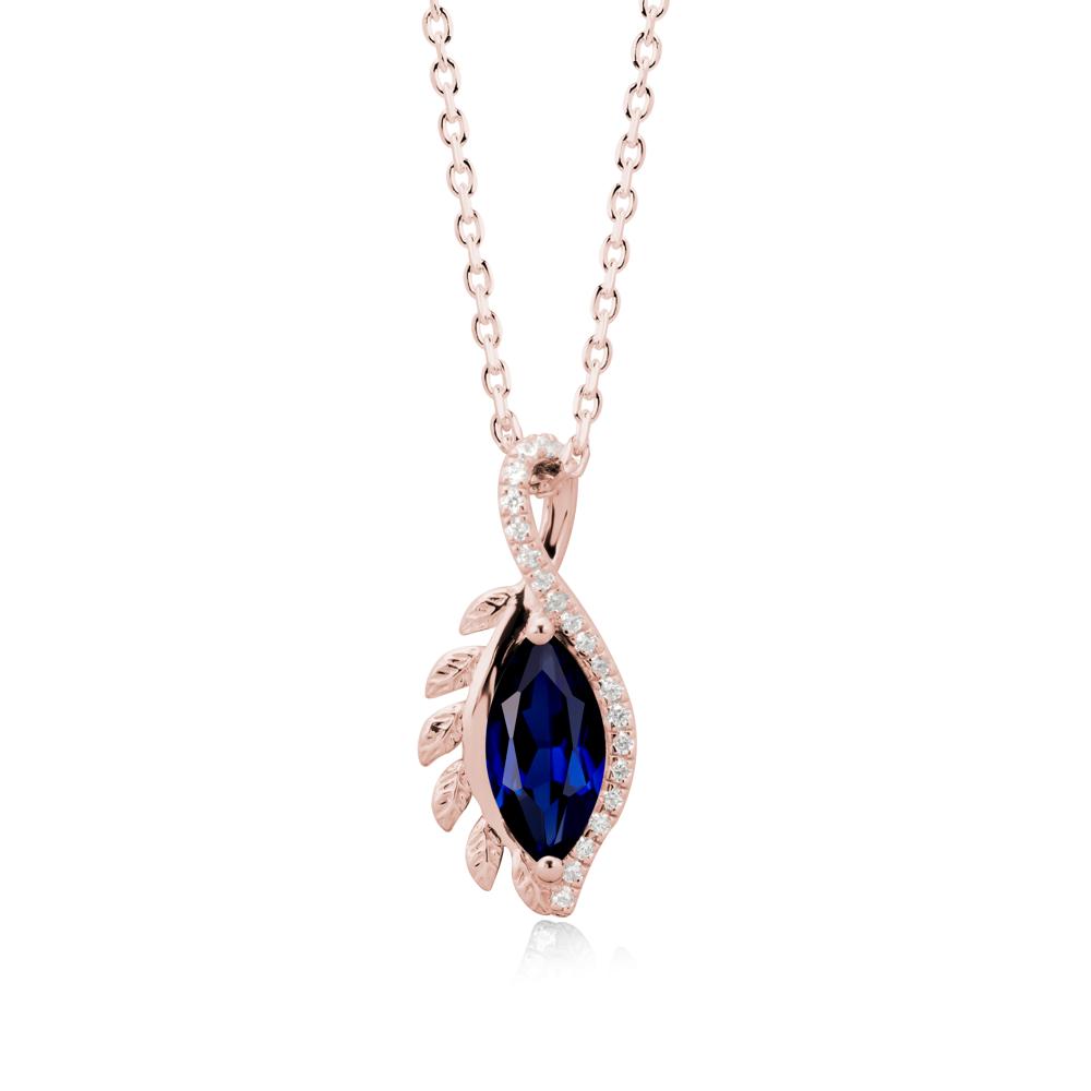 Nature Inspired Marquise Sapphire Necklace - LUO Jewelry #metal_18k rose gold
