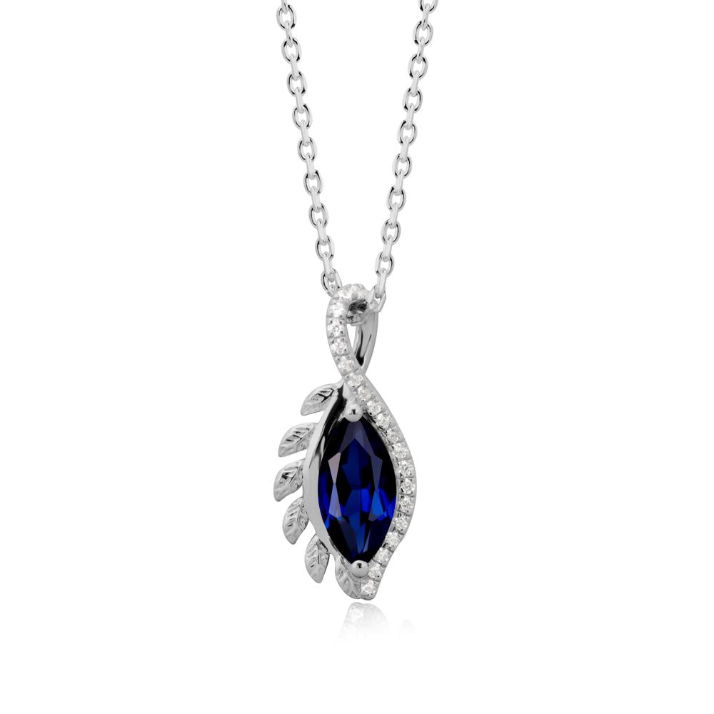 Nature Inspired Marquise Sapphire Necklace - LUO Jewelry #metal_platinum