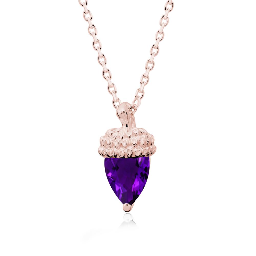 Nature's Charm Amethyst Acorn Necklace - LUO Jewelry #metal_18k rose gold