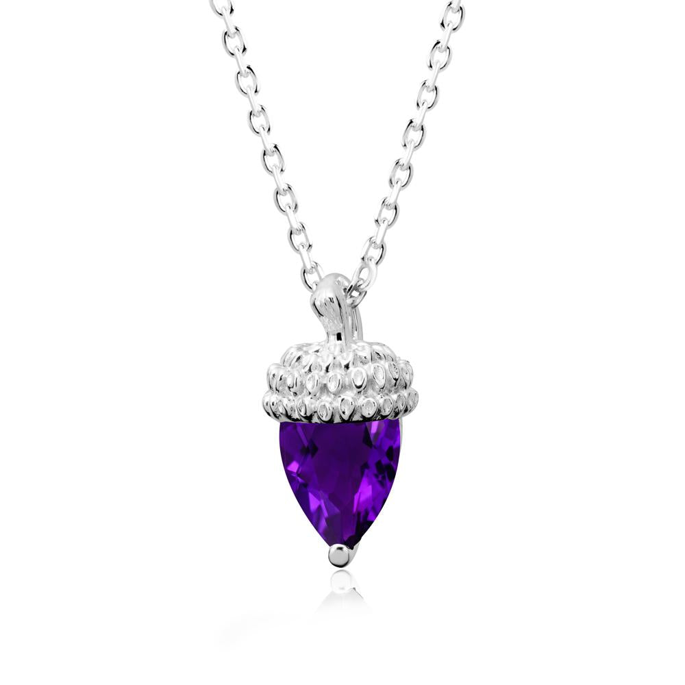 Nature's Charm Amethyst Acorn Necklace - LUO Jewelry #metal_18k white gold